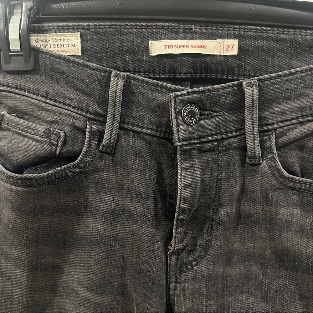 Levi's premium 710 super skinny gray jeans - Picture 2 of 4